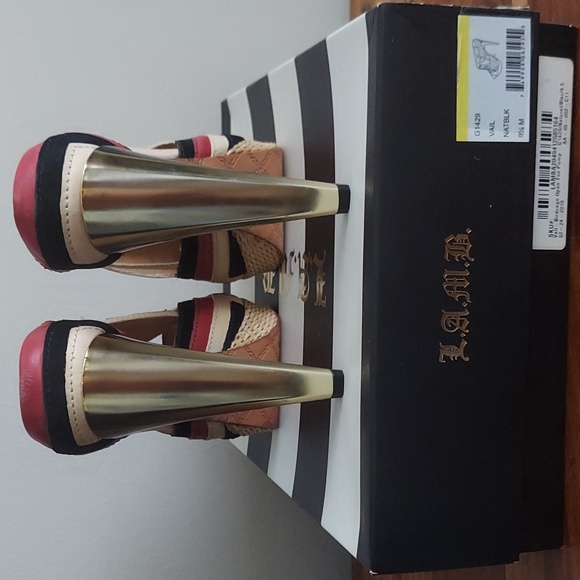 L.A.M.B. 9.5 Gwen Stefani Vail Birdcage Open Toe Platform Heels - Picture 4 of 12